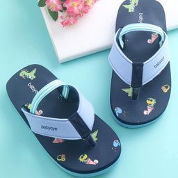 Babyoye Flip Flops Dino Print - Blue-image-7