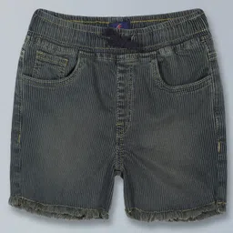 Kiddopanti Striped Denim Hot Shorts - Grey-picture-12