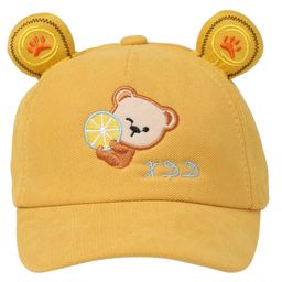 Kid-O-World Bear And Lemon Embroidered Cap -Yellow-image-8