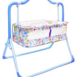 VParents Umbi New Born Baby Crib Bassinet cot Swing Cradle Jhula Palna (Blue)-14