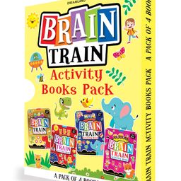 Brain Train Activity Books Pack- A Set of 4 Books - With Colouring Pages Mazes Puzzles and Word Searches Activities by Dreamland Publications - English-13