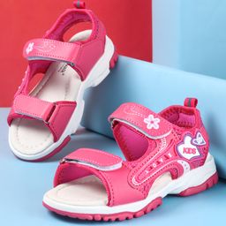 Cute Walk by Babyhug Sandal Velcro Closure Heart Patch - Fuchsia-image-76
