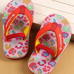 Cute Walk by Babyhug Slip On Flip Flops with Back Strap Closure - Red-image-99