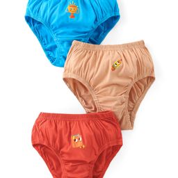 Tango Single Jersey Knit Briefs with Games and Teddy Bear Print Pack of 3 - Multicolour-picture-27