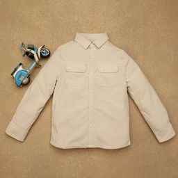 One Friday Woven Full Sleeves Ribbed Shirt - Off White-image-35