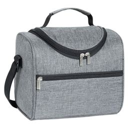 FunBlast Multipurpose Insulated Travel Lunch Bag with Adjustable Strap Grey-image-4