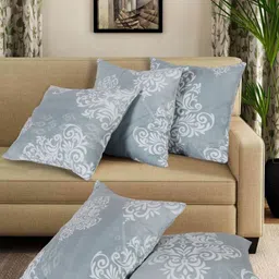 Sangria Blue 5 Pieces Ethnic Motifs Printed Square Cushion Covers-image-24