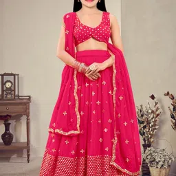 F Plus Fashion Net Semi-Stitched Lehenga Choli-image-47