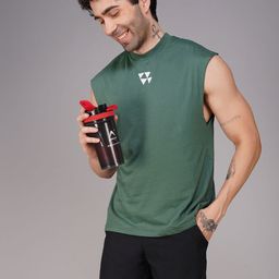 Brauch Printed Drop shoulder Gym Vest - M-VEST-BACK-TRAININGDEPT-OLIVE-S-image-66