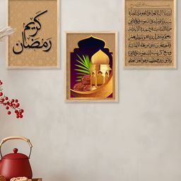 Kotart Brown & Black 3 Piece Wooden Religious Wall Paintings-picture-19