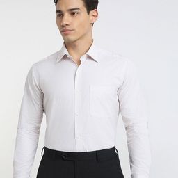 Raymond Checked Pure CottonCutaway Collar Formal Shirt-image-50