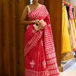 Suha Abstract Printed Pure Cotton Saree-8