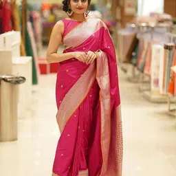 AMRUTKALA SAREES Woven Design Zari Silk Blend Saree-image-85