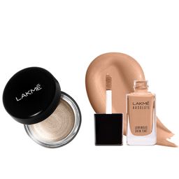 Lakme Absolute Explore Eyeshadow - Champagne Rain & Luminous Skin Tint - Neutral Nude N200-28