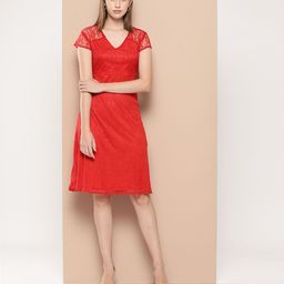her by invictus Floral Lace A-Line Dress-image-87