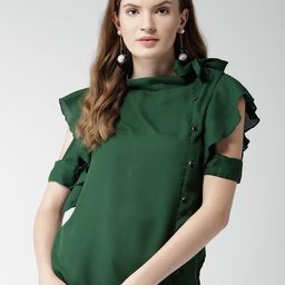 La Zoire Women Green Solid Top-image-75