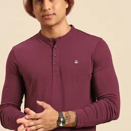 United Colors of Benetton Men Henley Neck Pure Cotton Slim Fit T-shirt-picture-23