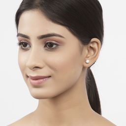 Clara Silver-Toned Contemporary Studs image 4
