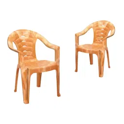 Maharaja Arm Rest Plastic Chair Solid Back 200 Kg Bearing Capacity For Home, Living Room PRW, Sunrise_PRW-PK2 (Set of 2)-image-25