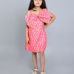 Pink Chick Print A-Line Dress-picture-49