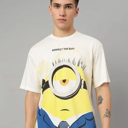 Free Authority Minions Movie Printed Oversized Pure Cotton T-Shirt-image-44