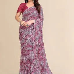 Moda Rapido Pink Printed Poly Georgette Sarees-picture-22