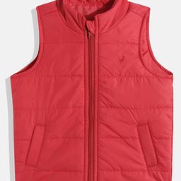 Allen Solly Junior Boys Red Solid Padded Jacket-image-61