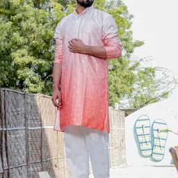 Stuffie Land Men Ethnic Motifs Embroidered Regular Sequinned Dupion Silk Kurta with Pyjamas image 2