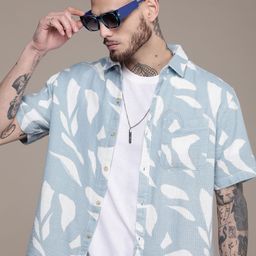 WROGN Men Abstract Printed Pure Cotton Casual Shirt-picture-9