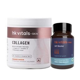 HK Vitals Skin Radiance Collagen 200 g Orange and DHT Blocker 30 Tabs Combo-12