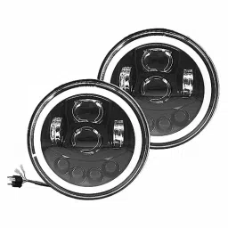 Oswin Gold OG-99-2 75 W 17.78 cm (7 Inch) Round White LED Headlight with Hi/Low Beam for Bullet, Harley Davidson & Jeep Wrangler (Set of 2 Pcs)-picture-34