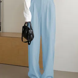 Kotty Women Straight Fit High-Rise Pleated Trousers-picture-34