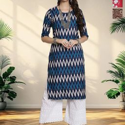 HERE&NOW Women Pack Of 3 Ethnic Motifs Printed Crepe Kurta-image-85