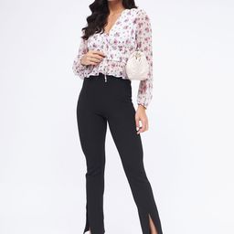 Kibo Floral Print Chiffon Crop Top-picture-16