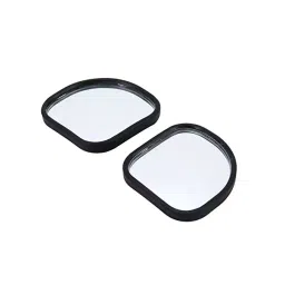 Auto Pearl Adjustable Blind Spot Semi Round Shape and Deco Mirror for Rear View Mirrors and Side Mirrors for All Cars (Large, Set of 2, Silver)-0