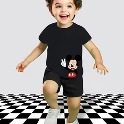 MRS NATURAL Kids Graphic Printed T-shirt & Shorts-13