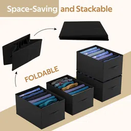 Kuber Industries Black Set of 2 Regular Drawer Organiser Organisers image 3