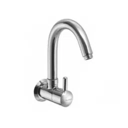 PLUMBER AZTEC Wall Mounted Sink Cock with Swivel Spout and Wall Flange, AZT-2107-21