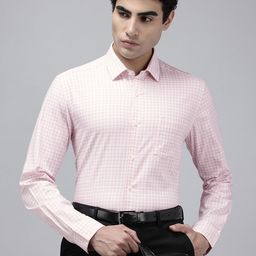 Arrow Manhattan Slim Fit Checked Pure Cotton Formal Shirt-image-92