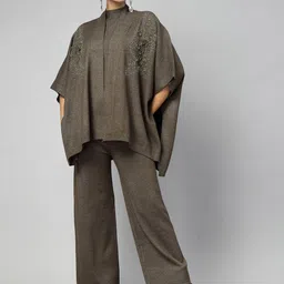 Mafadeny Embellished Round Neck Top With Trousers Co-Ords-picture-1