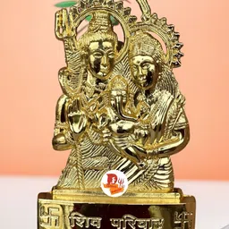 DARIDRA BHANJAN Gold-Toned Shiv Parivaar Religious Idol Showpiece-image-40