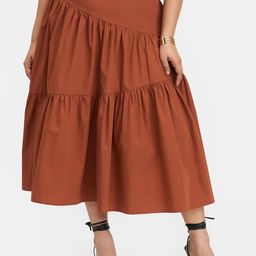 Virgio Pure Cotton Tiered Midi Skirt-image-77
