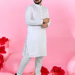 Atly Men Striped Regular Kurta with Pyjamas image 2