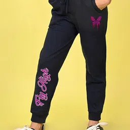 NUSYL Girls Typography Printed Mid-Rise Joggers-picture-24
