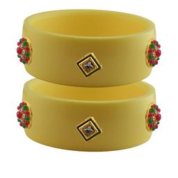 Vidhya Kangan Beige Plastic Bangles-image-96