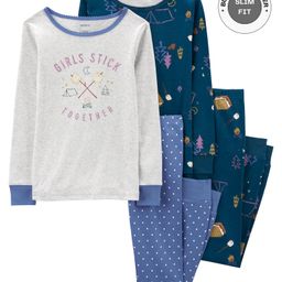 Carter's 4-Piece S'mores 100% Snug Fit Cotton PJs - Grey & Blue-image-15