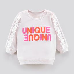 Bonfino Cotton Full Sleeves Sweatshirt With Puffed Print- White-image-26