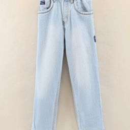 Little Kangaroos Full Length Washed Denim Jeans - Light Blue-picture-31
