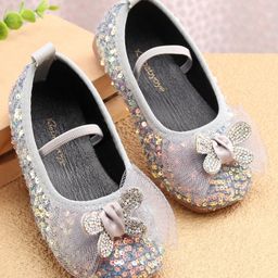 Babyoye Slip On Bellies with Sequins Detailing - Grey-image-19