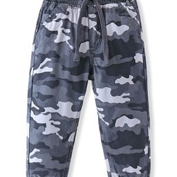Babyhug Cotton Woven Full Length Trousers with Stretch Camouflage Print -Grey-image-87